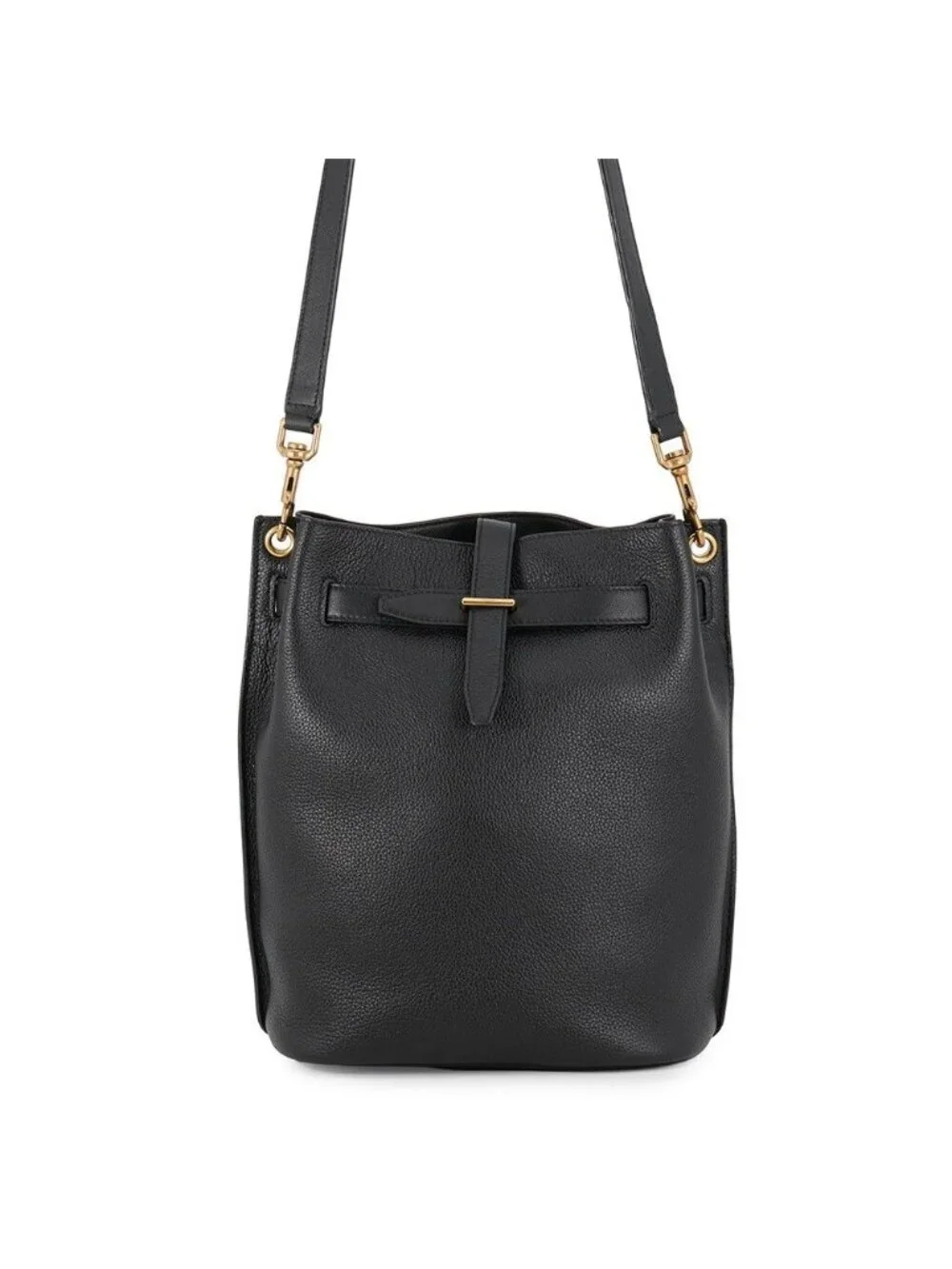 Saint Laurent Paris Shoulder Bag Boucle Leather Black